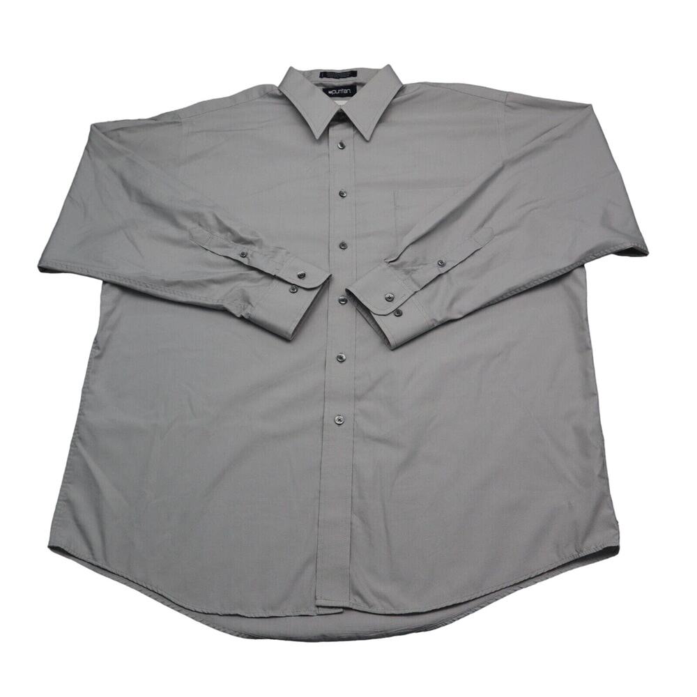 Puritan Shirt Mens XL Gray Long Sleeve Barrel Cuff Point Collar Button Pocket